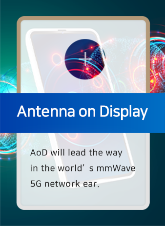 Antenna on Display - AoD will lead the way in the world’s
mmWave 5G network ear.